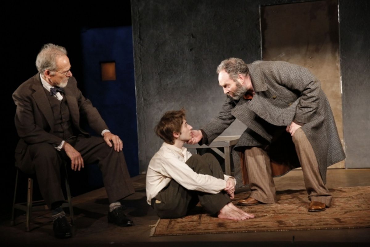 Ron Rifkin, Noah Robbins, and Daniel Oreskes in The Twenty-Seventh Man, written by Nathan Englander and directed by Barry Edelstein, running at The Public Theater at Astor place through December 9. Photo credit Joan Marcus. at 