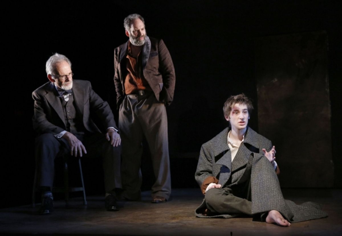 Ron Rifkin, Daniel Oreskes, and Noah Robbins in The Twenty-Seventh Man, written by Nathan Englander and directed by Barry Edelstein, running at The Public Theater at Astor place through December 9. Photo credit Joan Marcus. at 