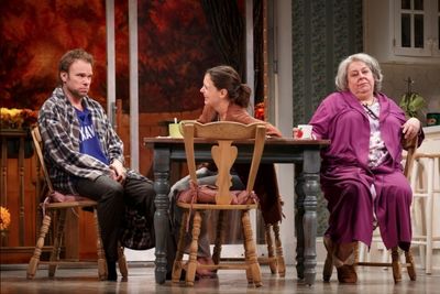 Norbert Leo Butz as 'Jack', Katie Holmes as 'Lorna' and Jane Houdyshell as 'Barbara' Photo