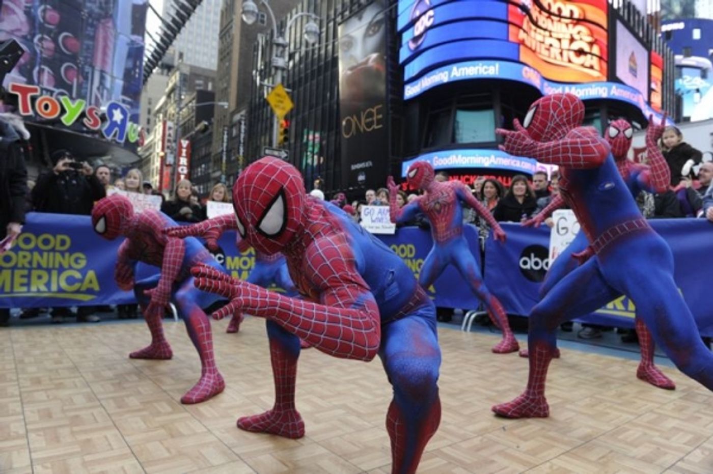Photo Flash: Cast of SPIDER-MAN Unveils 2013-14 BC/EFA Calendar on GOOD MORNING AMERICA  Image