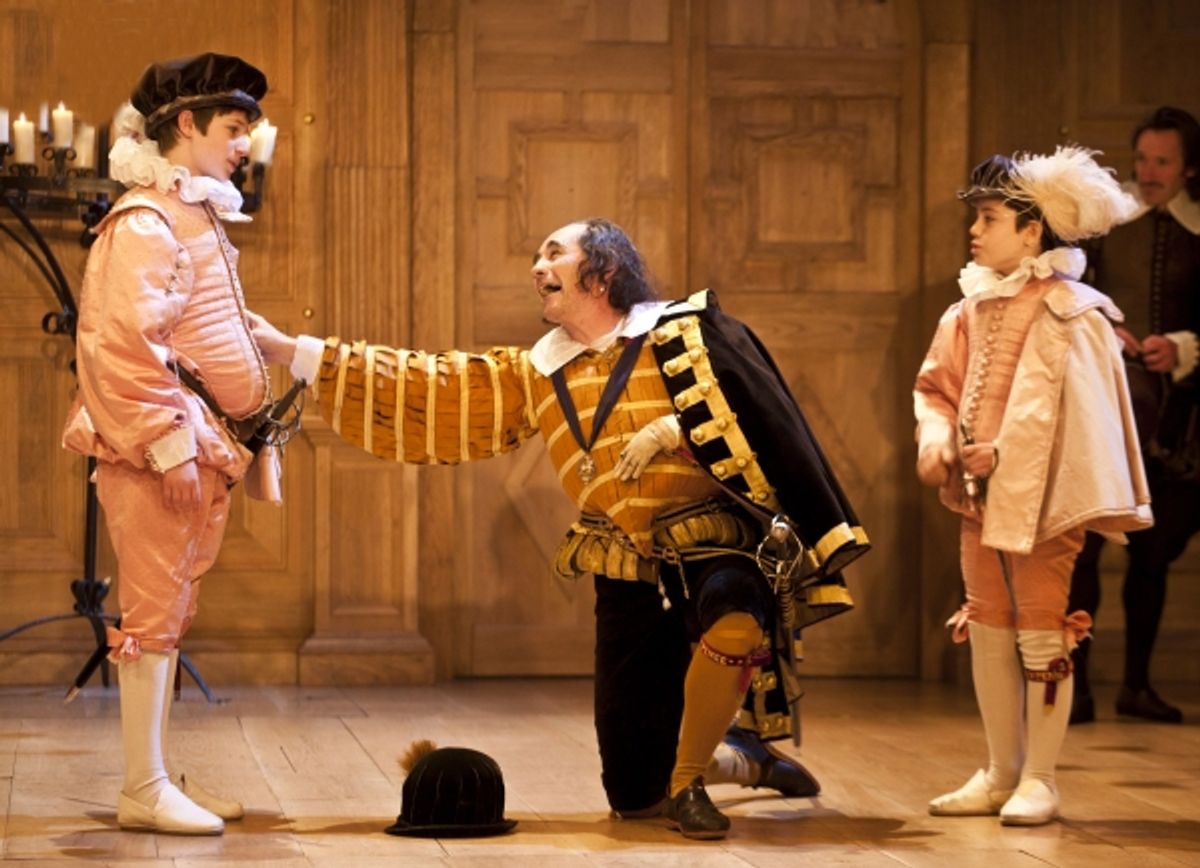 Austin Moulton (Prince Edward of Wales), Mark Rylance (Richard III) and Lorenzo Allchurch (Richard of York) at 
