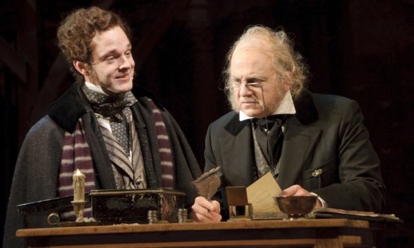 Jay Sullivan as Fred and Jeffrey Bean as Ebenezer Scrooge Photo