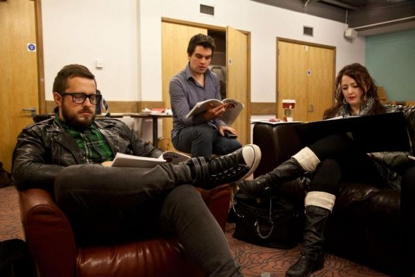 Our leads playing married couple 'Agnes' and 'Michael' doing their first read through Photo