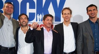 Sylvester Stallone with Cast Photo