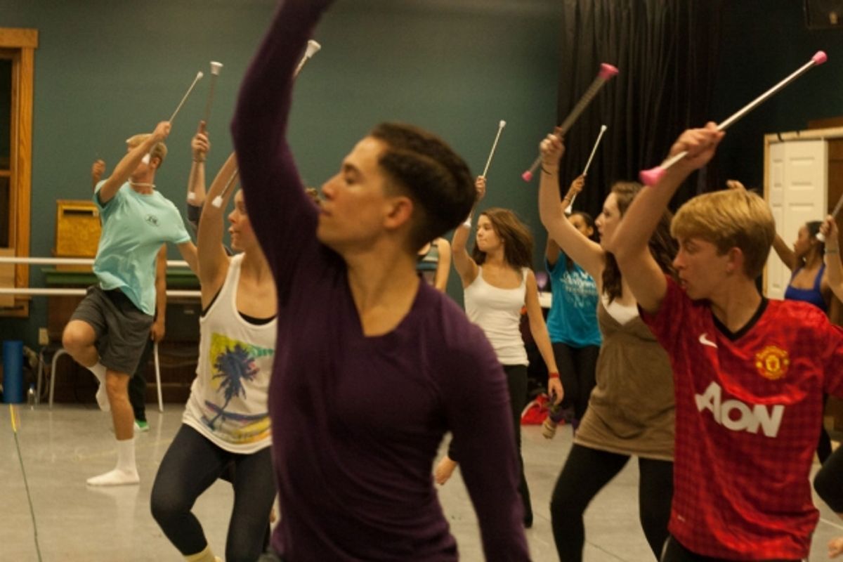  Kevin Santos and Arielle Campbell with YouTheatre students at 