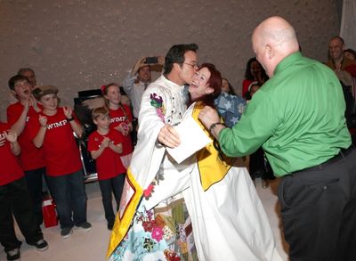 Timothy J. Alex recipient for  'Elf The Musical' , Kirsten Wyatt & David Westphal Photo
