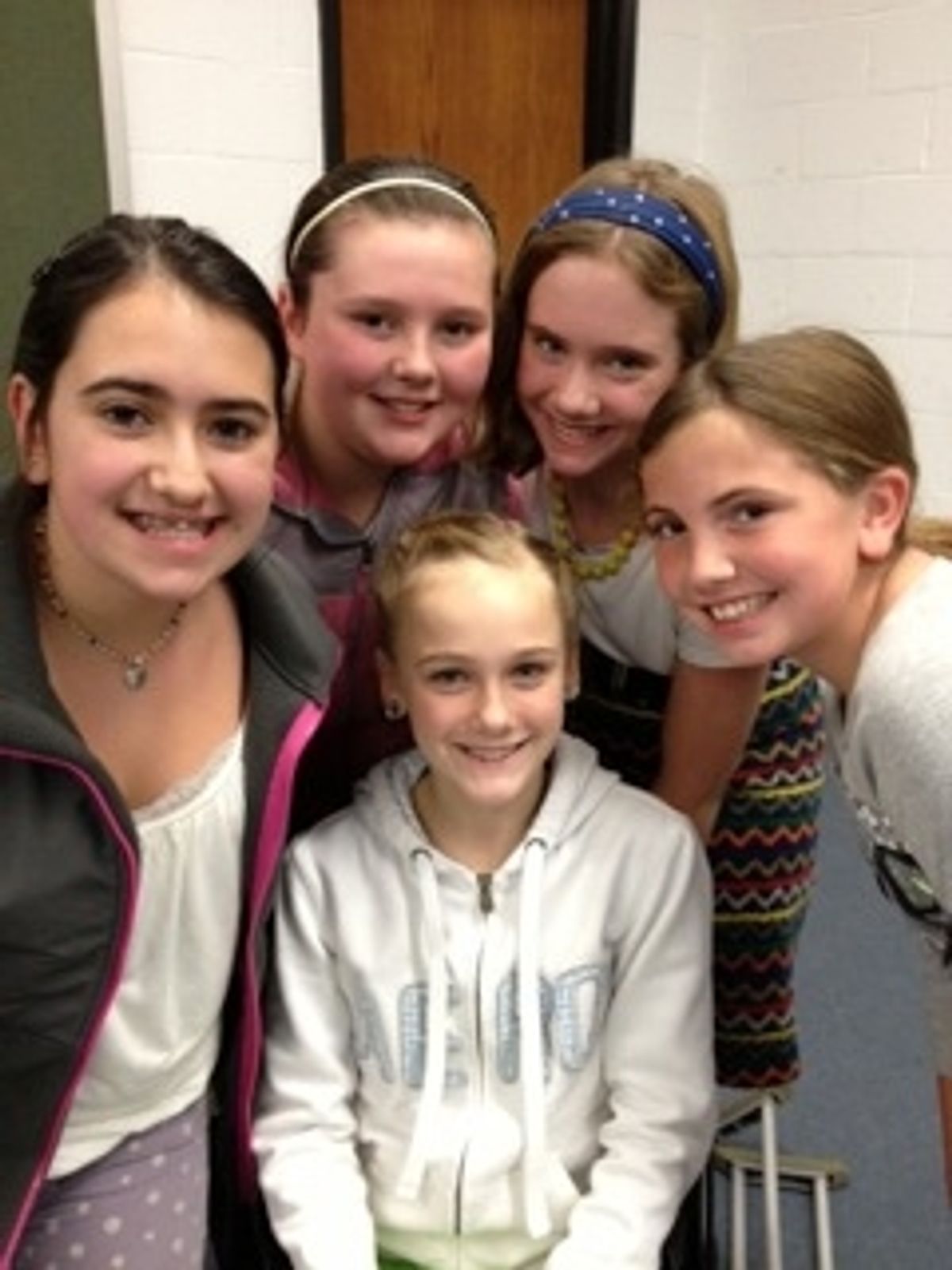 Emma Fuchs, Delia Eisenmen, Olivia Foley, Thea Ryan and Claire Koppy (seated) at 