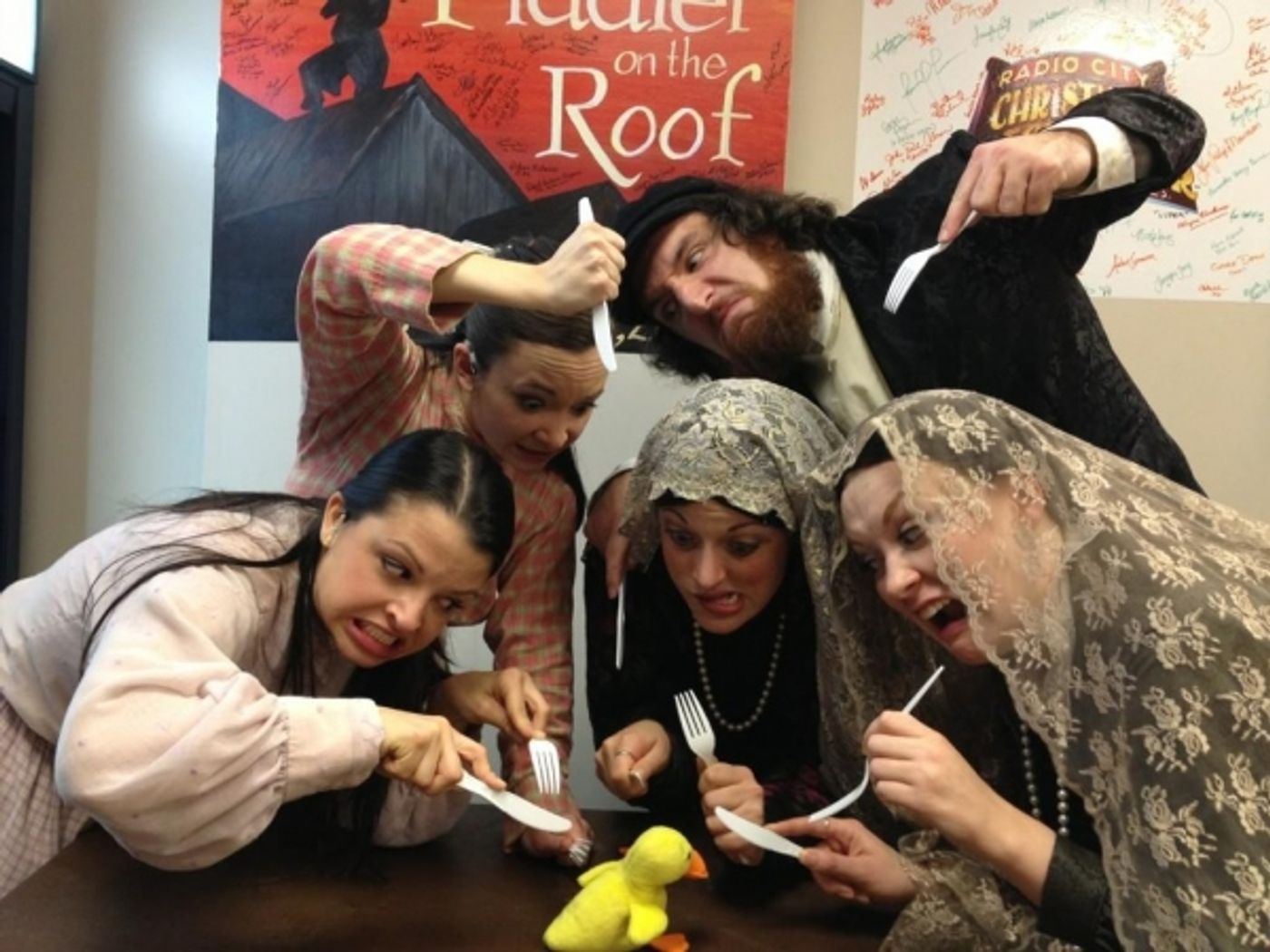 Photo Flash: Saturday Intermission Pics, Nov 24 - NEWSIES Does A CHRISTMAS STORY, Broadway Supports Injured Fan and More!  Image