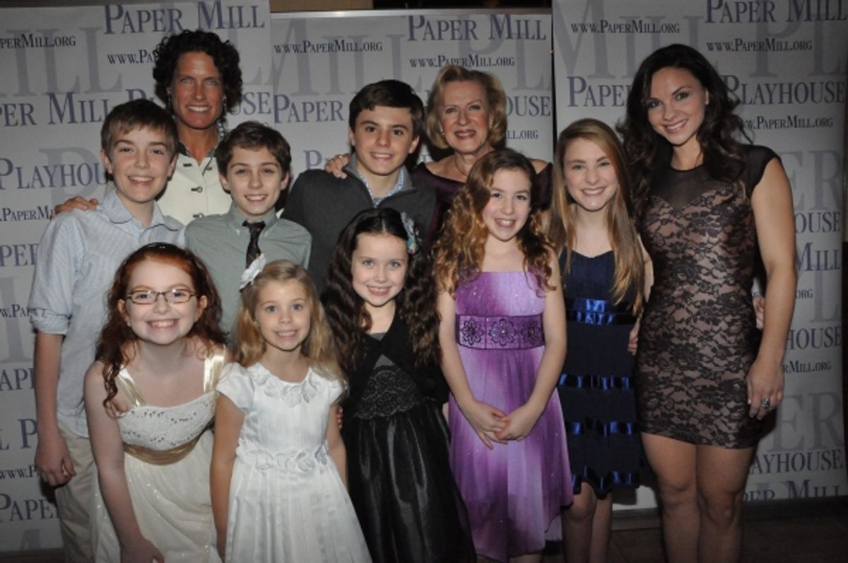 Joy Franz, Kristina von Trapp with the children-Gracie Beardsley, Jonathan Charette, Greta Clark, Maya Fortgang, Amanda Harris, Hunter A. Kovacs, Anna McCarthy and Sean McManus at 