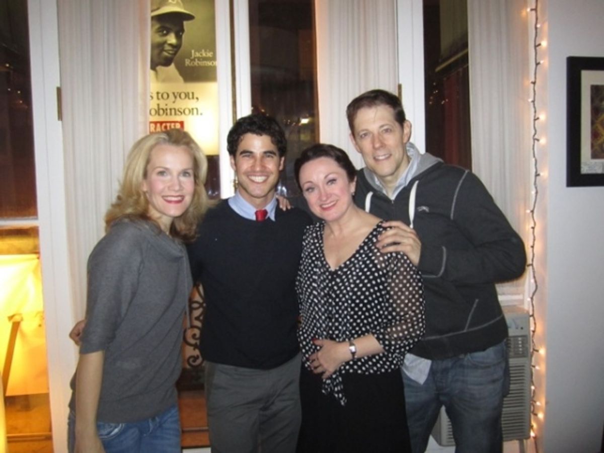 Erin Dilly, Darren Criss, Caroline O'Connor, and John Bolton at 