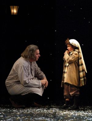 WILBUR EDWIN HENRY as Ebenezer Scrooge; RYAN GOLDFARB as Turkey Boy Photo