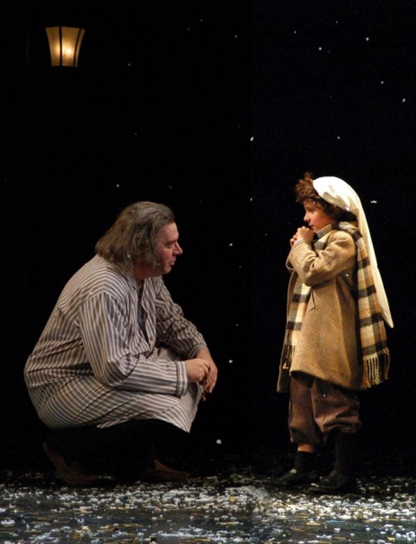 WILBUR EDWIN HENRY as Ebenezer Scrooge; RYAN GOLDFARB as Turkey Boy Photo