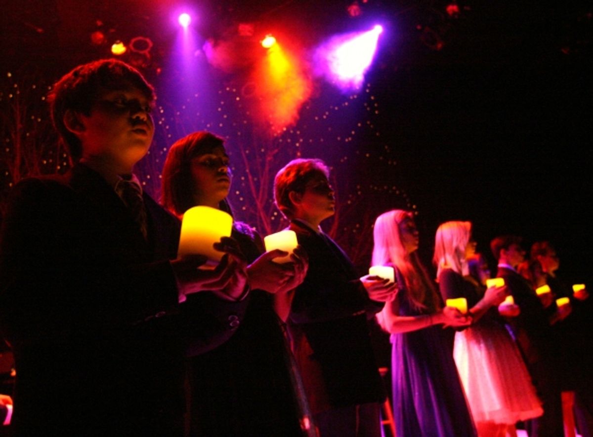 Youth chorus from left to right; Daniel Brackett from Ventura, Alexis Neumann from Thousand Oaks, Michael Kennedy from Westlake Village, Sydney Unseth from Camarillo, Emilee Krablin from Ventura, McKenna Tedrick from Camarillo, A.J. Morales and Heidi Bjor at 