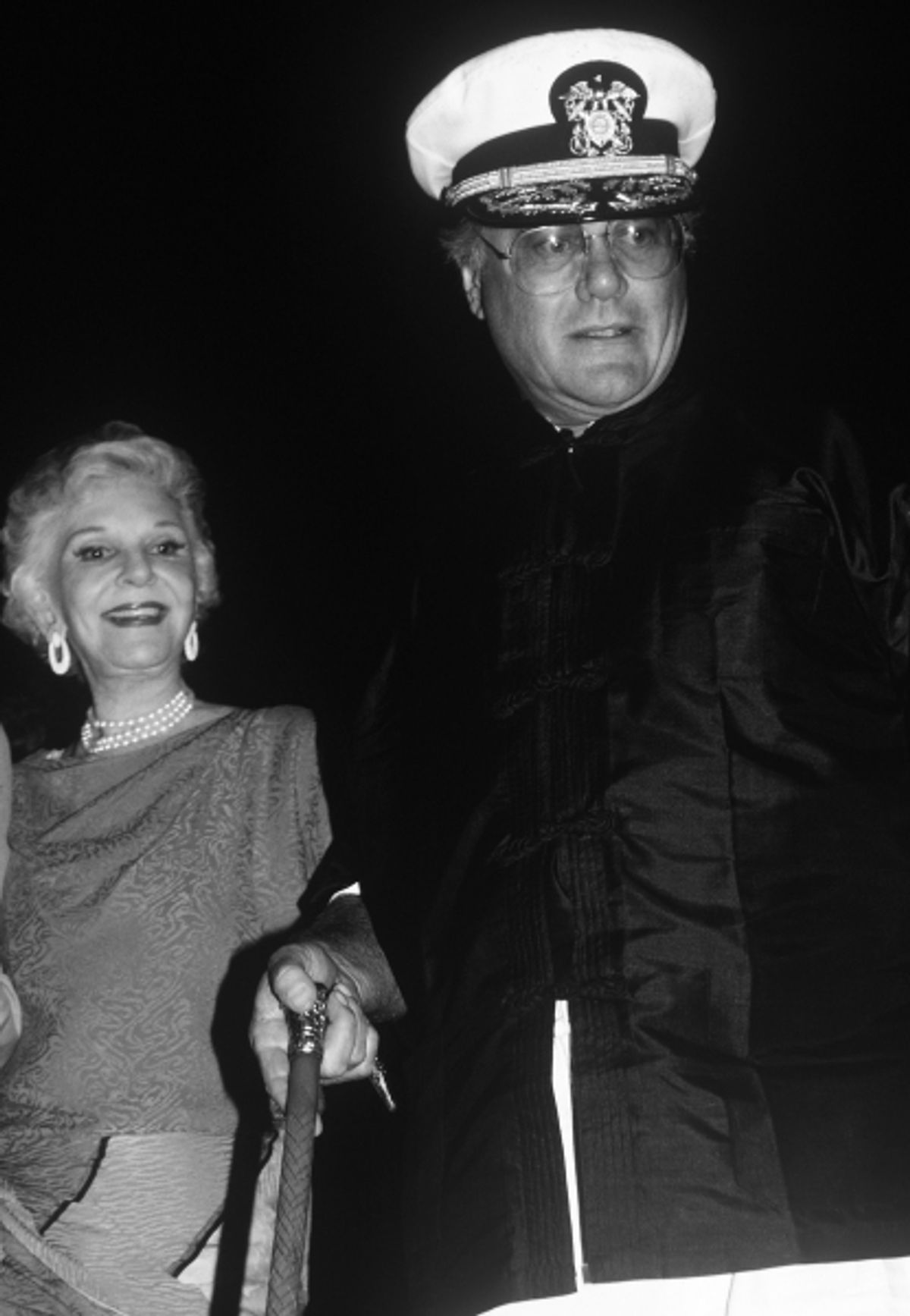 Larry Hagman & mother Mary Martin  ( DALLAS ) attending a Broadway show in New York City. August 1988 at 