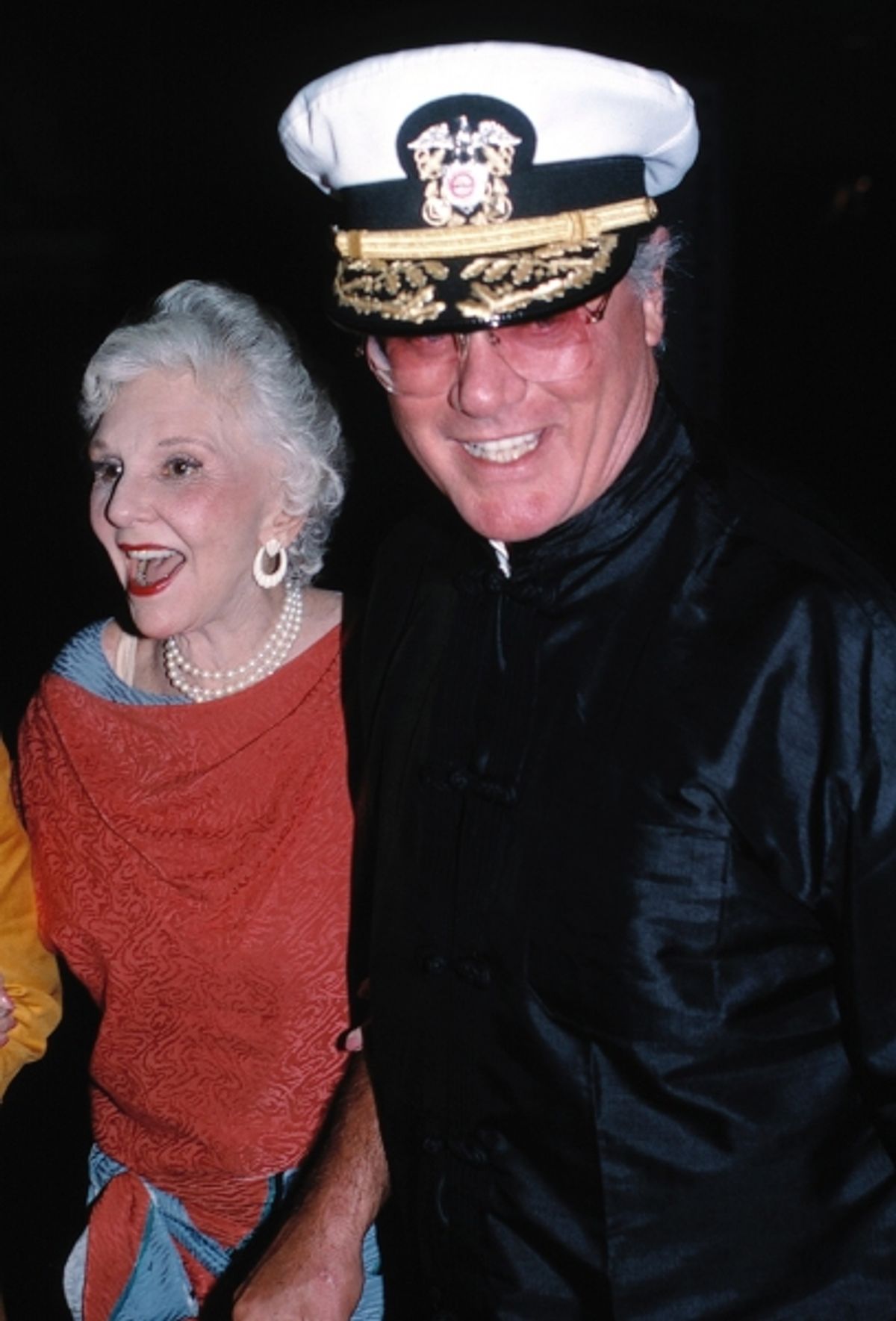 Larry Hagman & mother Mary Martin  ( DALLAS ) attending a Broadway show in New York City. August 1988 at 