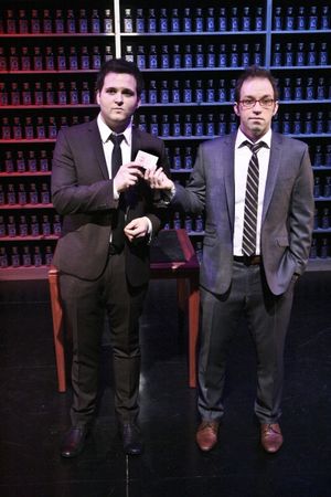 Derek DelGaudio and Helder GuimarÃ'£es @ BroadwayWorld Derek DelGaudio and Helder GuimarÃ'£es Photo