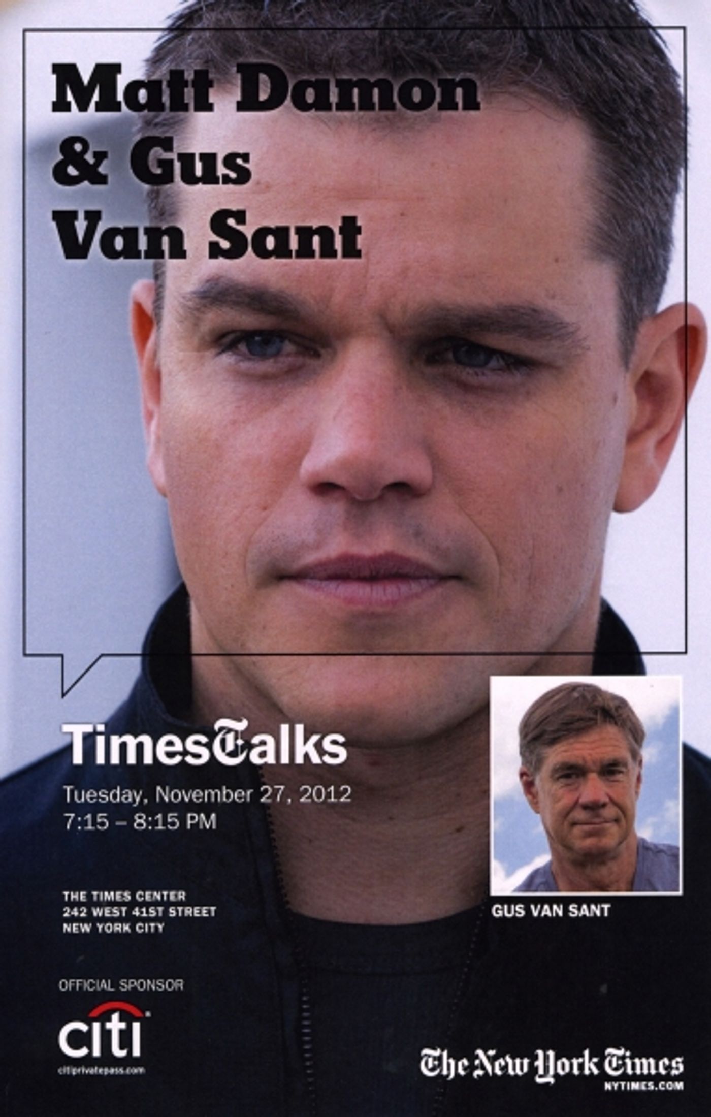 Photo Coverage: Matt Damon & Gus Van Sant Visit TIMESTALKS  Image