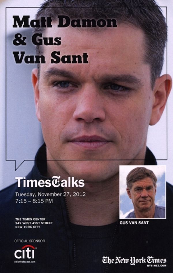 Event Poster: Matt Damon & Gus Van Sant Photo