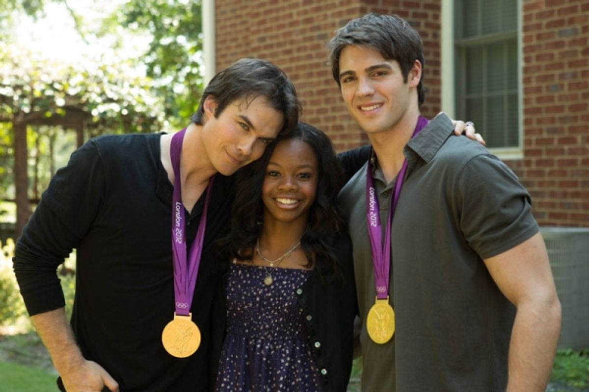 Ian Somerhalder, Gabby Douglas, Steven R. McQueen at 