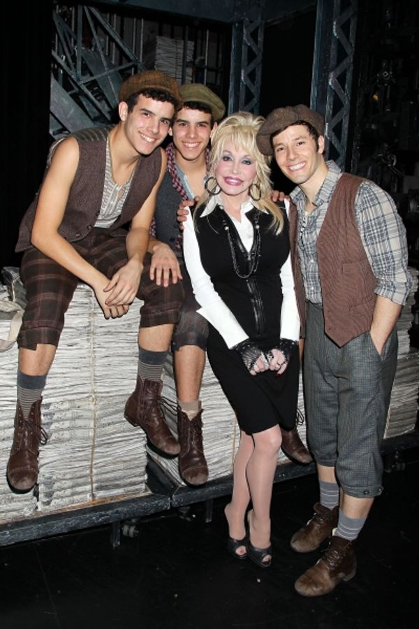 -New York, NY - 11/28/12 - Dolly Parton Visits the Cast of NEWSIES after catching the Photo
