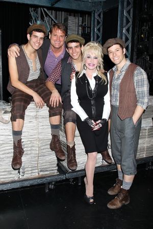 -New York, NY - 11/28/12 - Dolly Parton Visits the Cast of NEWSIES after catching the Photo