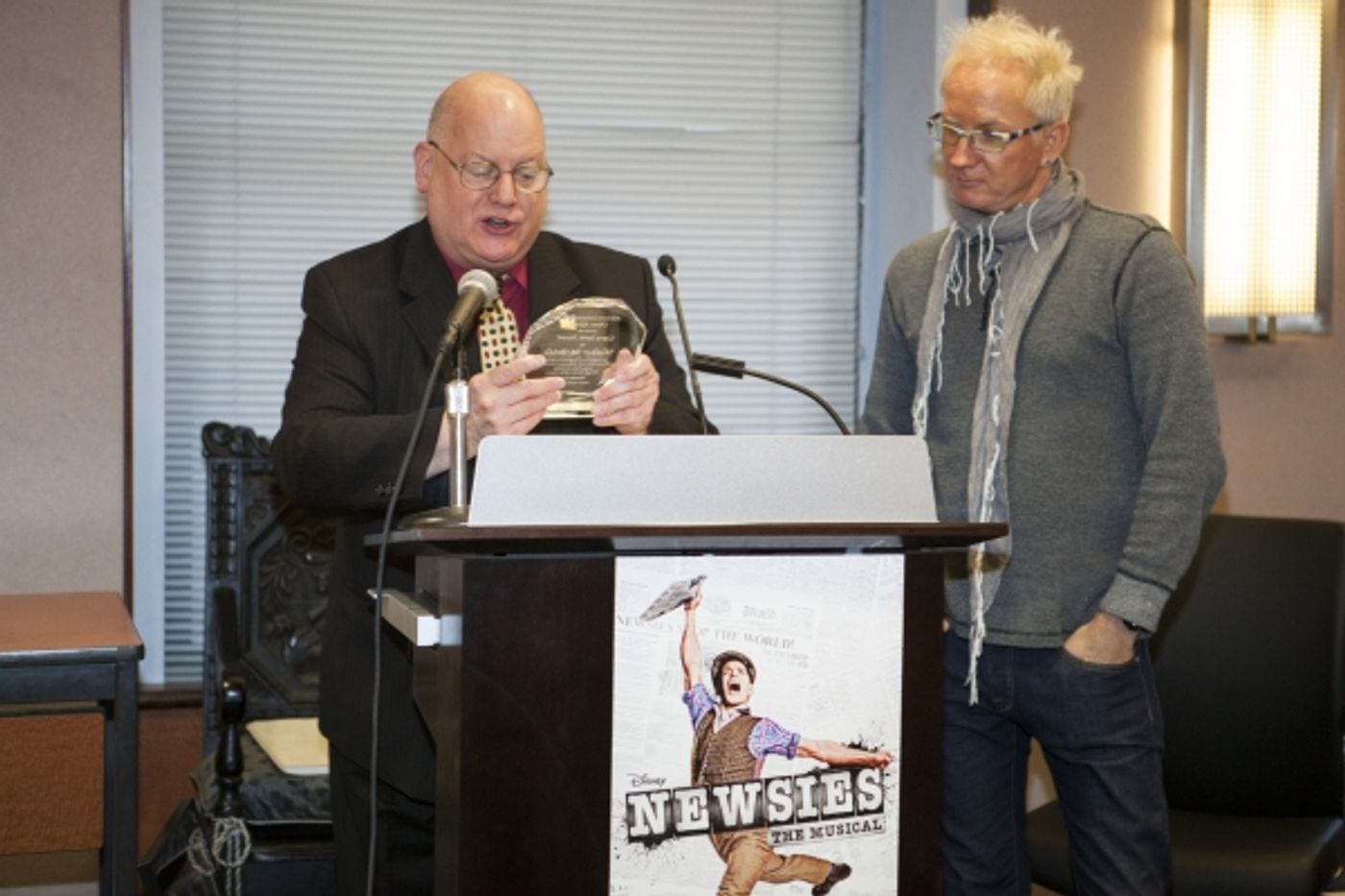 Photo Coverage: Walter McBride and the Cast of NEWSIES Receive AEA Awards!  Image