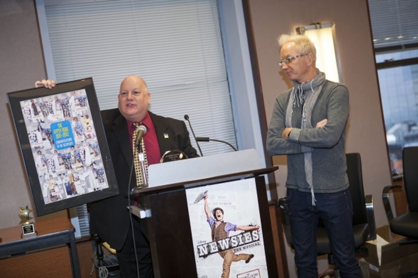 Photo Coverage: Walter McBride and the Cast of NEWSIES Receive AEA Awards!  Image