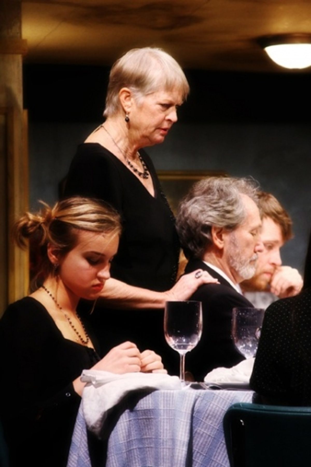 Mary Mattison Vallery, Dorothy Lyman, Paul Paliyenko and Jesse Gephart at table
 at 