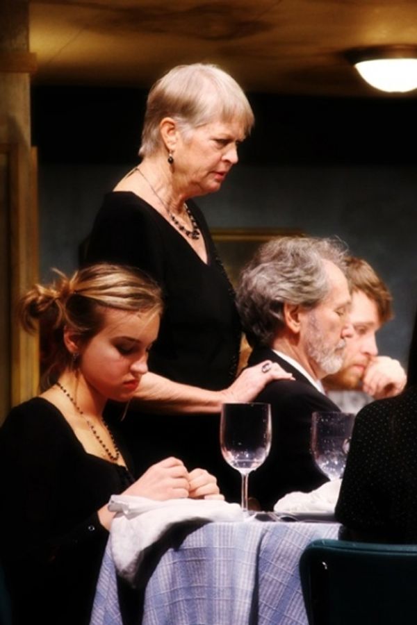 Mary Mattison Vallery, Dorothy Lyman, Paul Paliyenko and Jesse Gephart at table
 Photo