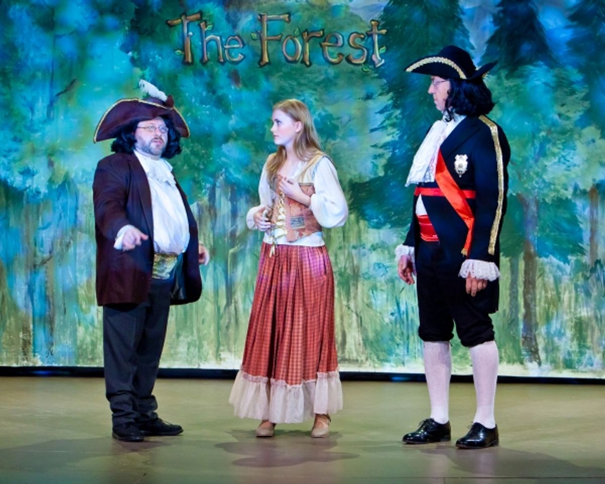 Robin Frome as Deputy Squeezem, Sophie Rundhaug as Cinderella, and David Almquist  at 
