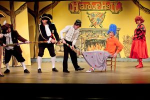 Robin Frome, David Almquist, Tommy Ovitt as Buttons, Jeff Solomon, and Bruce Tredwell @ BroadwayWorld Robin Frome, David Almquist, Tommy Ovitt as Buttons, Jeff Solomon, and Bruce Tredwell Photo