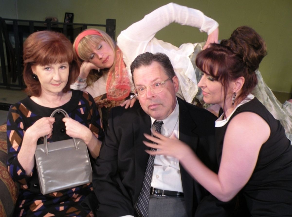 (Vicky McCormick) Jeanette, (Kelly Walker) Bobbi, (Bob Maddox) Barney & (Melissa J. Mayo) Elaine - 3 women, 3 hilarious seductions at 