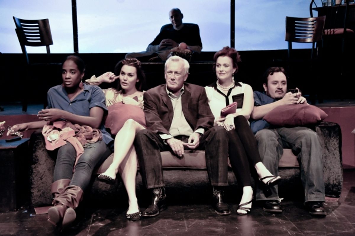  'Skybox' cast:  (L-R): Maisha Azadi, Chelsea Clime, Bill Tatum, Rachjel Daye Adams, Kenny Steven Fuentes, (behind) Steve Brunstein. at 
