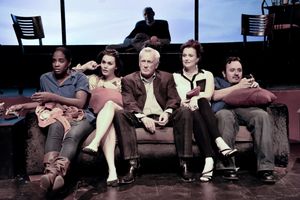 "Skybox" cast: (L-R): Maisha Azadi, Chelsea Clime, Bill Tatum, Rachjel Daye Adams, Kenny Steven Fuentes, (behind) Steve Brunstein. @ BroadwayWorld "Skybox" cast: (L-R): Maisha Azadi, Chelsea Clime, Bill Tatum, Rachjel Daye Adams, Photo