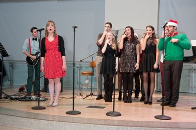  Mollie McComb singing "Rudolph the Red Nose Reindeer" with Megan Morgan, Alexandra F Photo