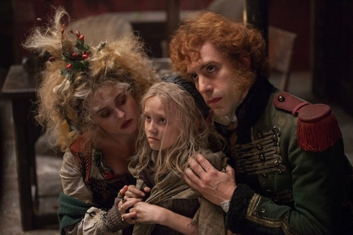 Helena Bonham Carter, Isabelle Allen and Sacha Baron Cohen at 