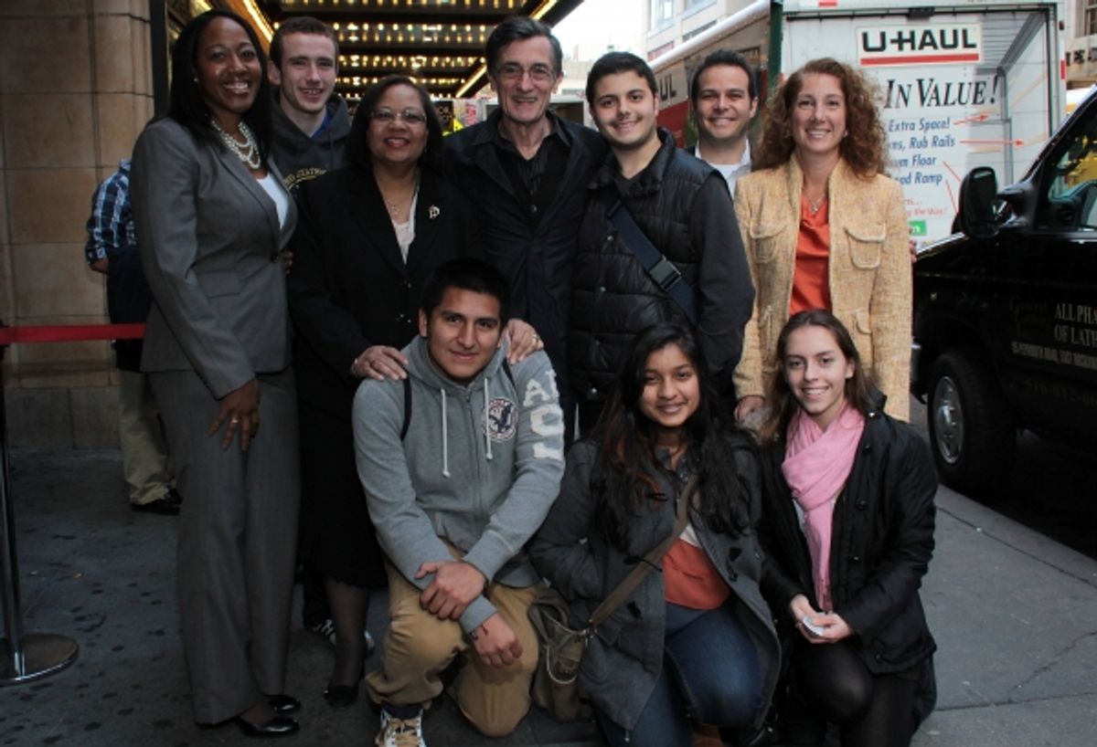 Janel Matthews, Dr. Dorita Gibson, Roger Rees, Peter Avery, Dr. Laura Feijo and NYC students at 