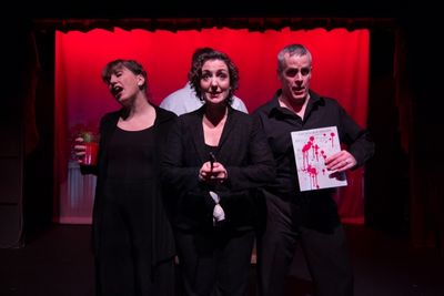  Priscilla Squiers, Jessica Smith, and Tom Denihan in the vignette "A Little Complex, Photo