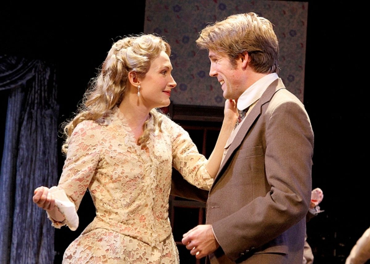 Nisi Sturgis as Rose Trelawny and Jordan Coughtry as her fiancÃ'Â© Arthur Gower. at 