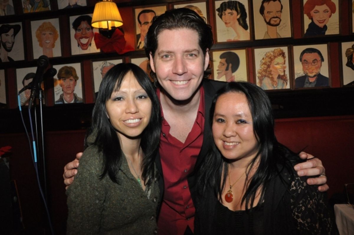 James Barbour with Edna Moy and Shirley Moy at 