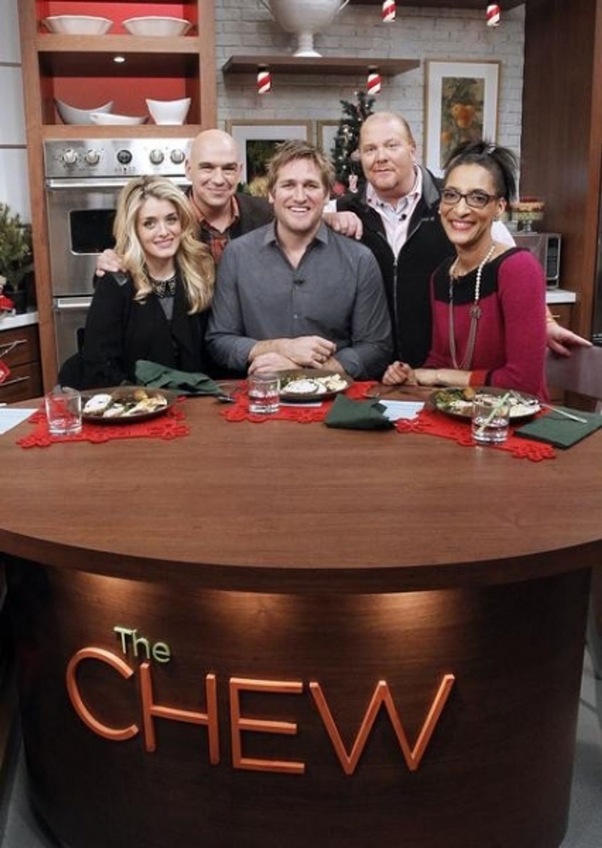 DAPHNE OZ, MICHAEL SYMON, CURTIS STONE, MARIO BATALI, CARLA HALL  at 