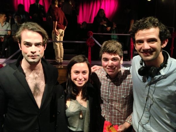 Stephen Stout (Lord Foppington), Emma and Noah Galvin, Will Brill (from Tribes) Photo
