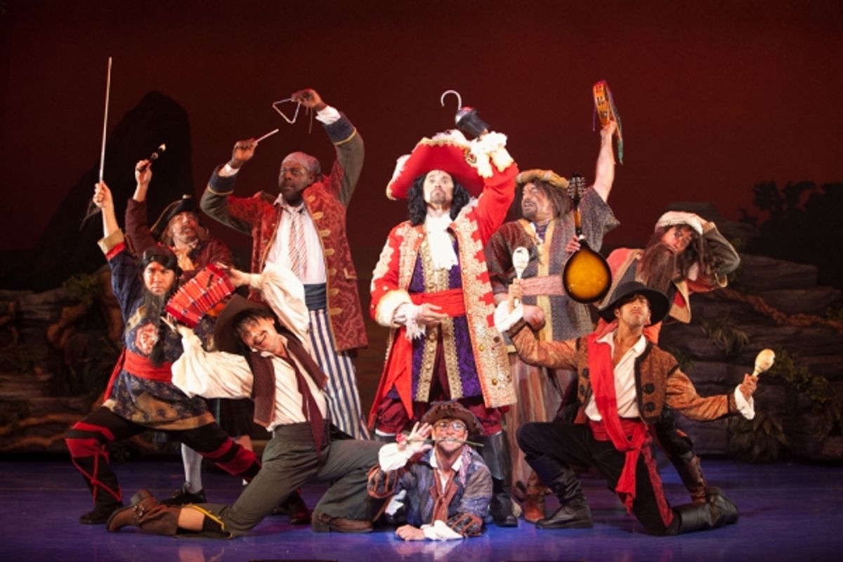 Brent Barrett as Captain Hook with his band of pirates. at 