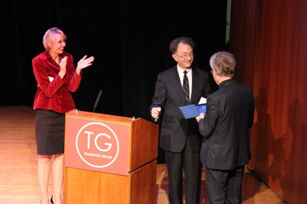 Julie Halston, William Ivey Long, Paul Huntley at 