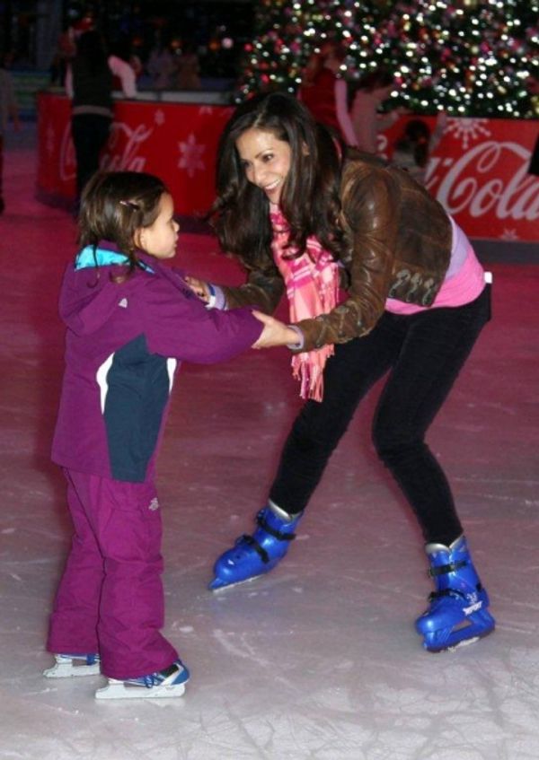 Constance Marie and her daughter ice skating Photo