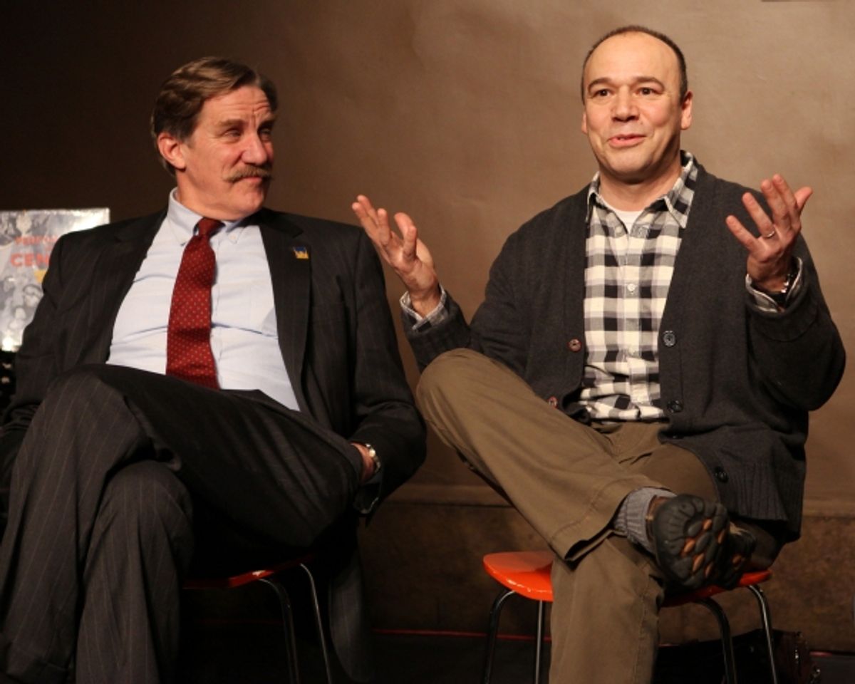 Author Robert Simonson, Actors' Equity Association President Nick Wyman & Danny Burstein at 