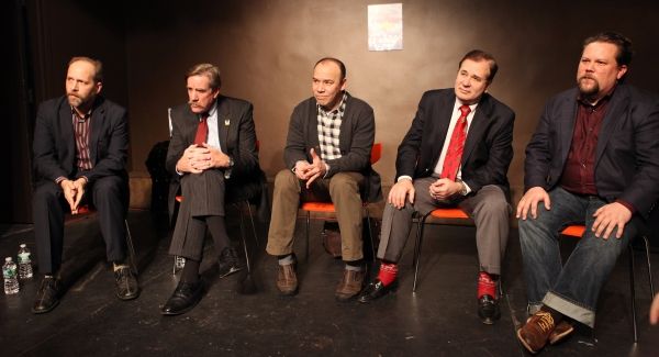 Author Robert Simonson, Actors' Equity Association President Nick Wyman, Danny Burste Photo