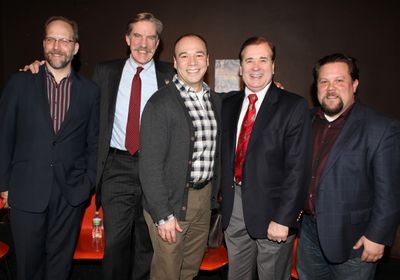Author Robert Simonson, Actors' Equity Association President Nick Wyman, Danny Burste Photo