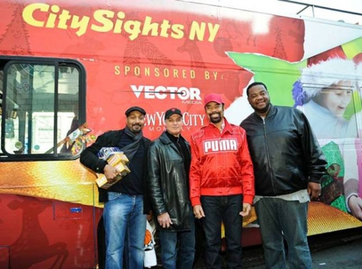Jesse L. Martin, Robert Cuccioli, Walt Ã¢â‚¬Å“ClydeÃ¢â‚¬Â Frazier and Grizz Chapman joined The Police Athletic League and CitySights NY to bring holiday cheer and toys to hundreds of kids in New York on Saturday at 
