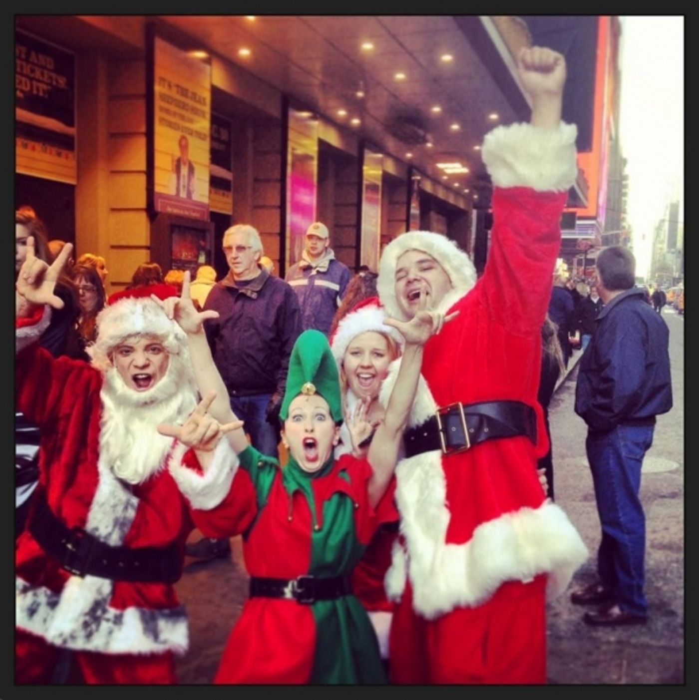 Photo Flash: Saturday Intermission Pics, Dec 15 - NEWSIES, EVITA Send Thoughts to Newtown, SantaCon & More! Image
